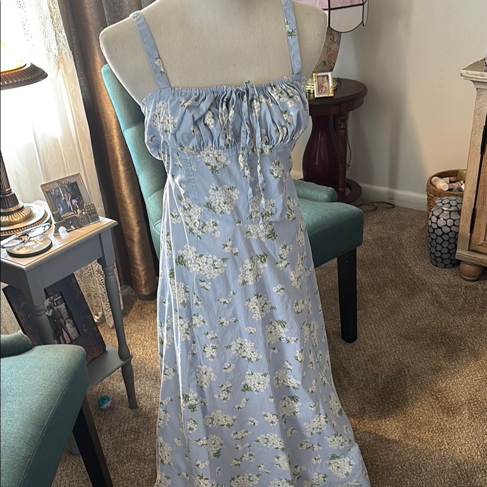Floral Blue Sleeveless dress